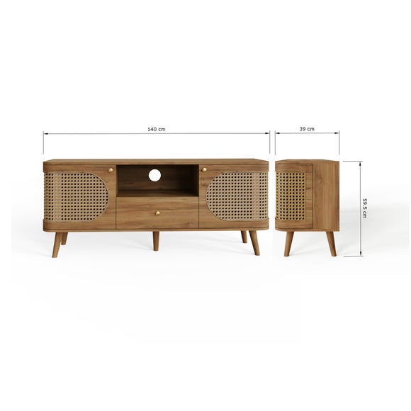 Sorrel Wide TV Unit for TVs up to 55", Wood Effect