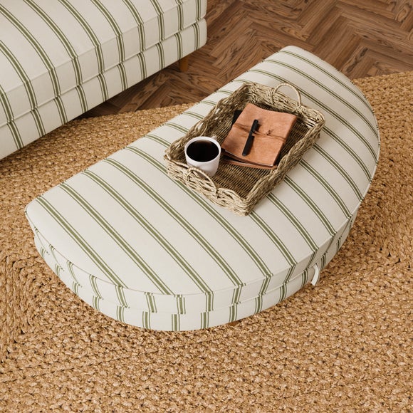 Beatrice II Folkstone Stripe Oval Snuggle Storage Footstool