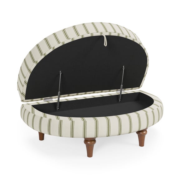 Beatrice II Folkstone Stripe Oval Snuggle Storage Footstool