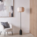 Pacific Lifestyle Oscar Metal and Linen Structured Floor Lamp