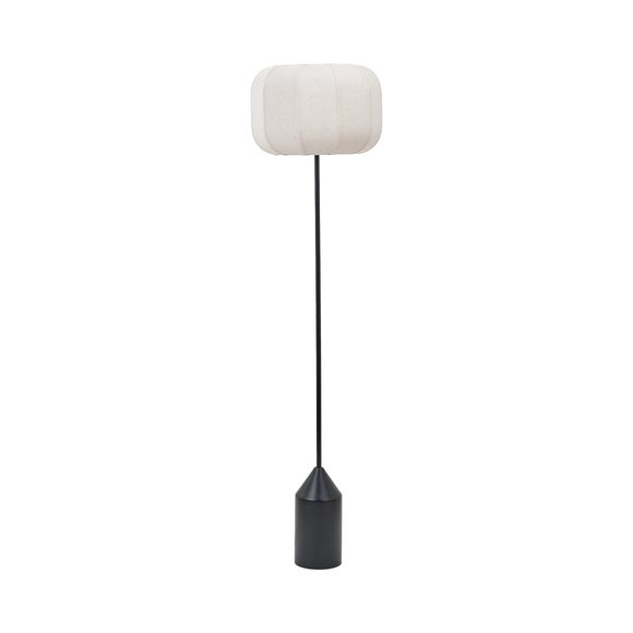 Pacific Lifestyle Oscar Metal and Linen Structured Floor Lamp