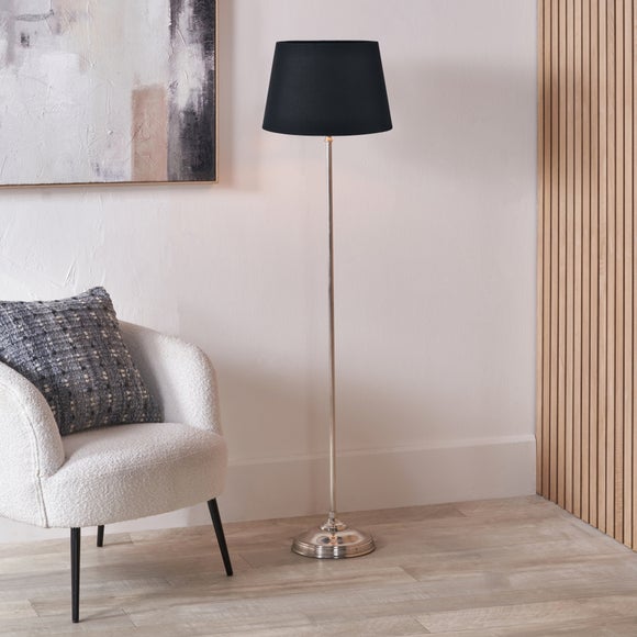 Pacific Lifestyle Auden Metal Stick Floor Lamp with Adelaide Tapered Cotton Mix Lampshade, product image 1