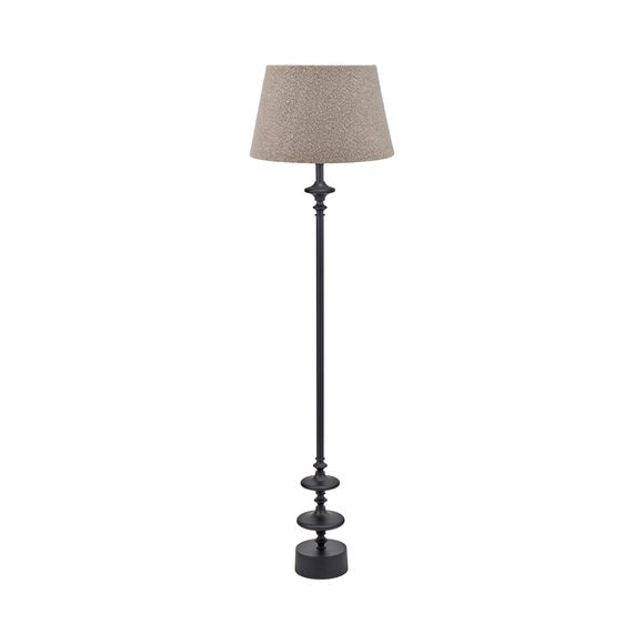 Pacific Lifestyle Emilio Matt Candlestick Floor Lamp with Martigues Boucle Tapered Lampshade