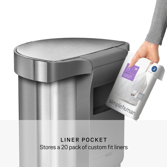 Simplehuman 45L Semi-Round Sensor Bin with Liner Pocket