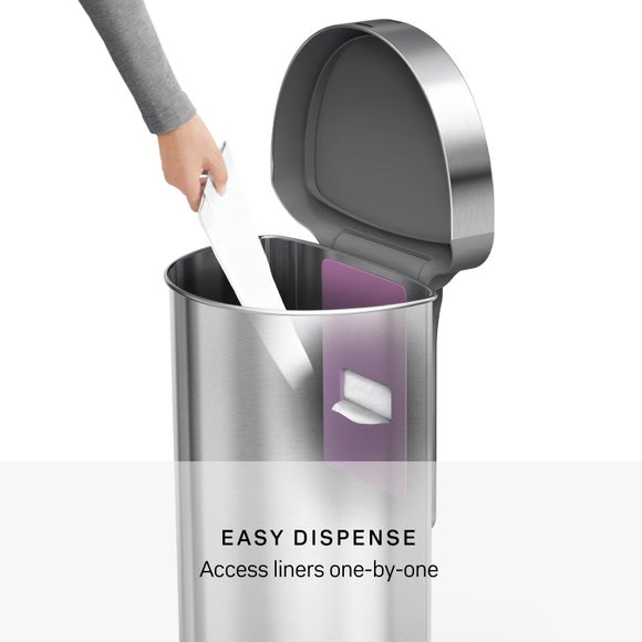Simplehuman 45L Semi-Round Sensor Bin with Liner Pocket