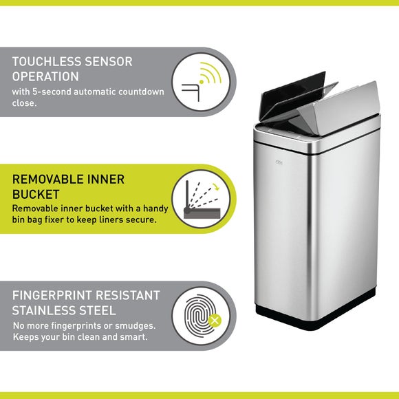 EKO Phantom Deluxe Stainless Steel Sensor Bin, product image 13