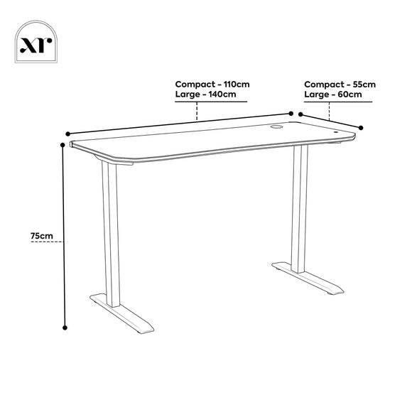 X Rocker Oka LED Compact Office Desk, product image 8