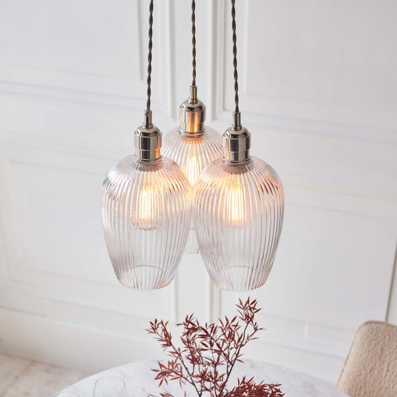 Vogue Sturt 3 Light Ribbed Adjustable Cluster Ceiling Light, product image 9