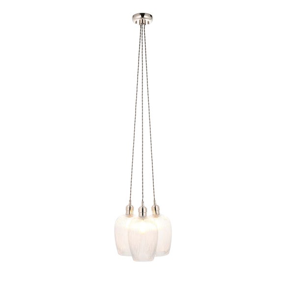 Vogue Sturt 3 Light Ribbed Adjustable Cluster Ceiling Light, product image 13