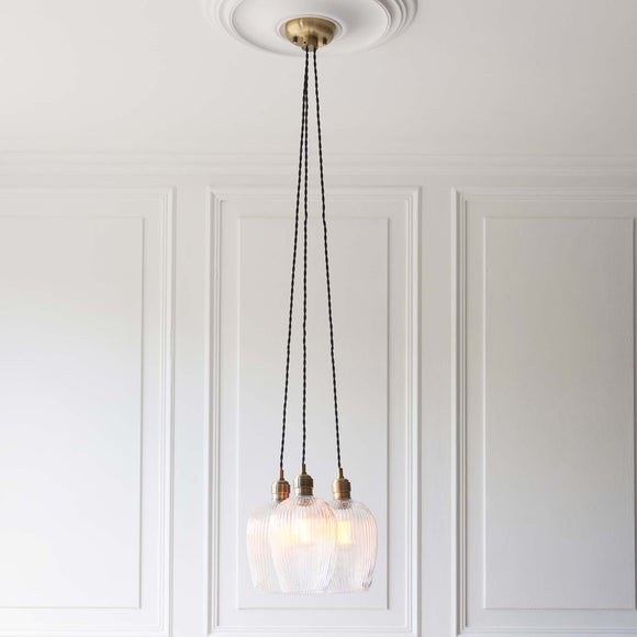 Vogue Sturt 3 Light Ribbed Adjustable Cluster Ceiling Light, product image 5