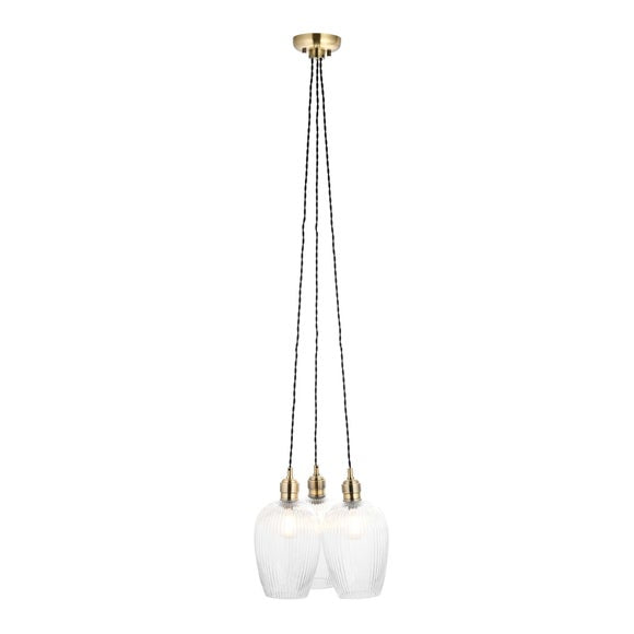 Vogue Sturt 3 Light Ribbed Adjustable Cluster Ceiling Light, product image 6