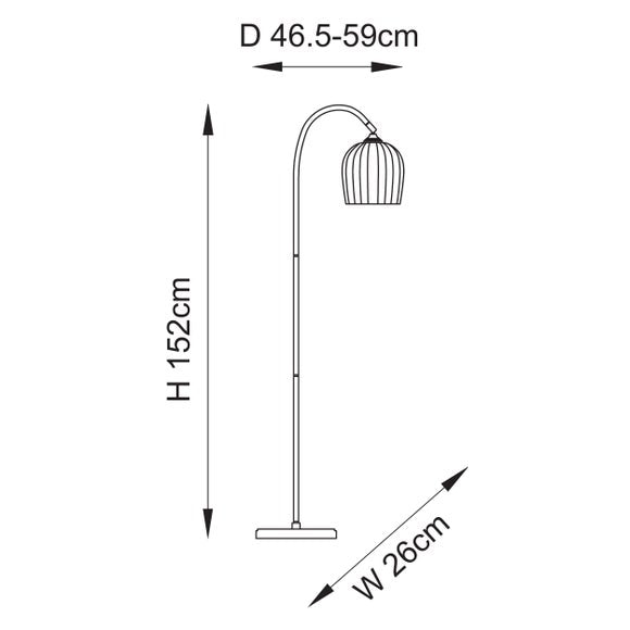 Vogue Leroy Ribbed Adjustable Floor Lamp