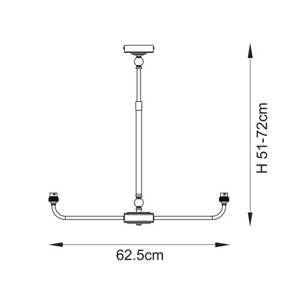 Vogue Leila 2 Light Adjustable Linear Ceiling Light, product image 20