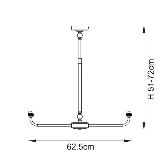 Vogue Leila 2 Light Adjustable Linear Ceiling Light, product image 6