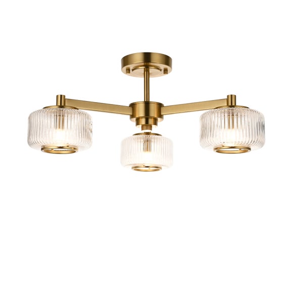 Vogue Jake 3 Light Semi Flush Ceiling Light