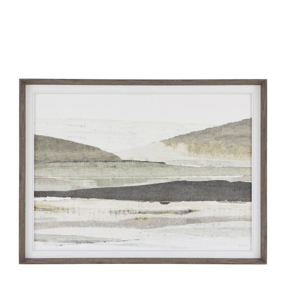 Cedar and Sage Landscape Morning Haze Framed Canvas