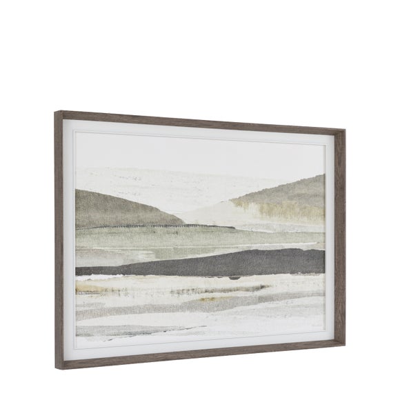 Cedar and Sage Landscape Morning Haze Framed Canvas